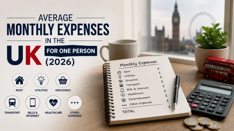 Average monthly expenses in the UK for one person in 2026