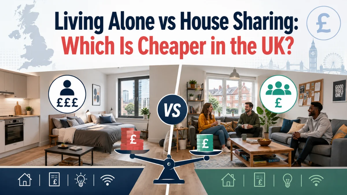 Living alone vs house sharing UK cost comparison 2026